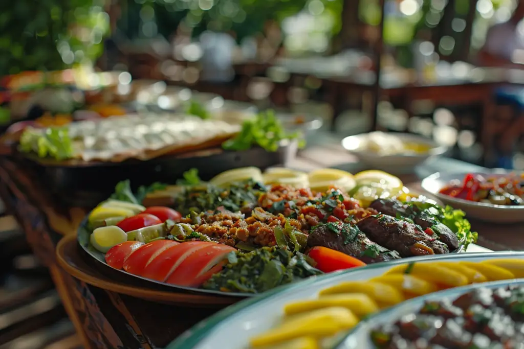 Comida turca tradicional en Ankara, Turquía